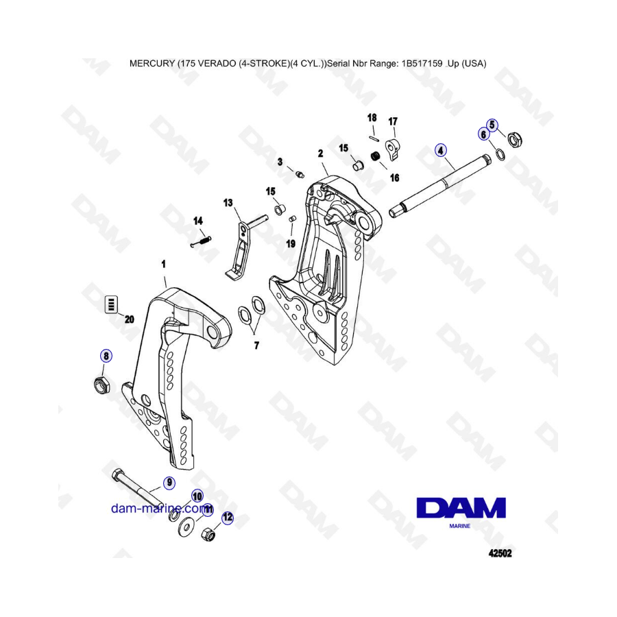 Mercury Verado 175 (1B517159 & ) - Transom brackets