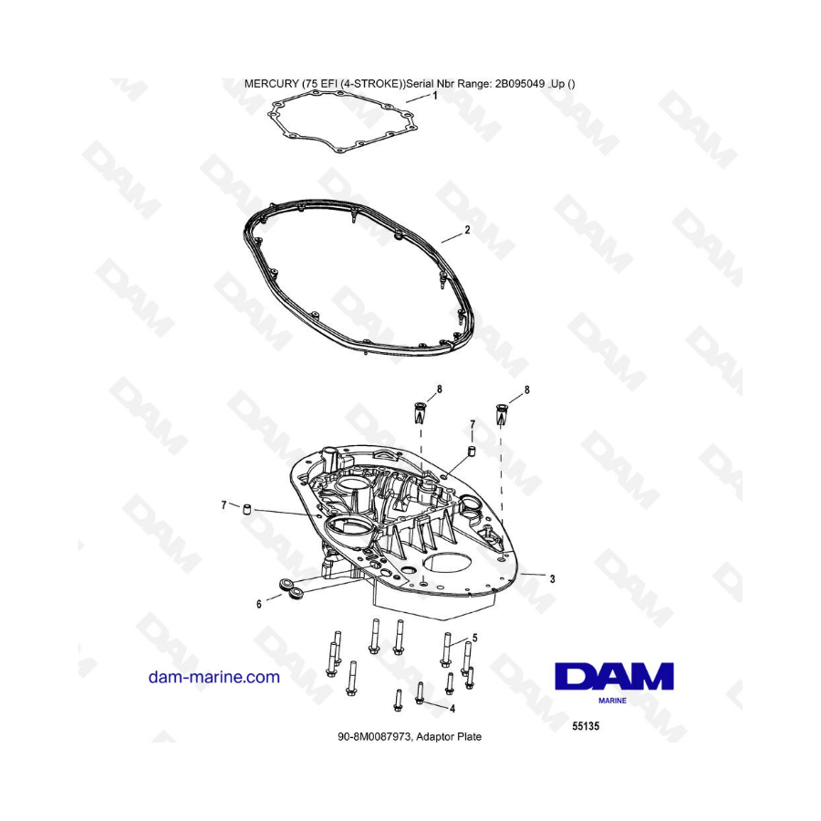Mercury 75 EFI - Adaptor plate Mercury 75 EFI - Adaptor plate