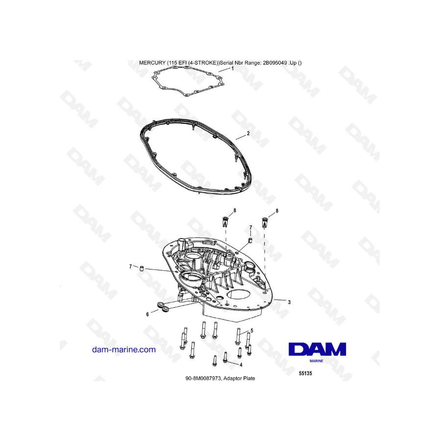 Mercury 115 EFI - Adaptor plate Mercury 115 EFI - Adaptor plate