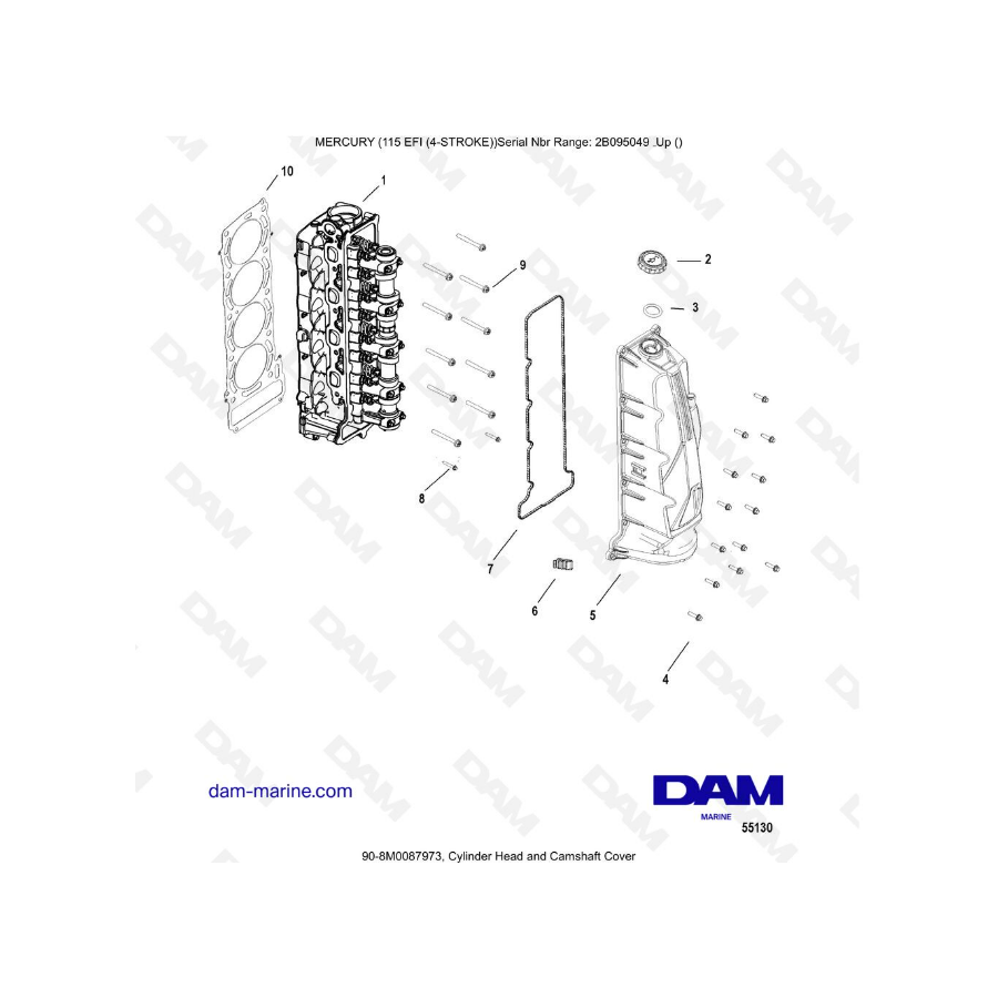 Mercury 115 EFI - Cylinder Head and Camshaft Cover Mercury 115 EFI - Cylinder Head and Camshaft Cover