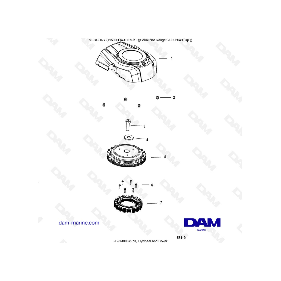 Mercury 115 EFI - Flywheel and Cover Mercury 115 EFI - Flywheel and Cover