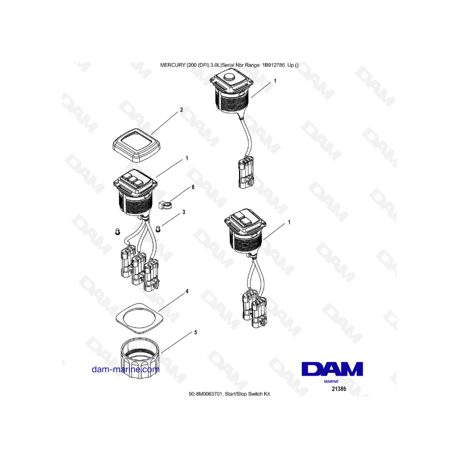 Mercury 200 DFI 3.0L - Start/Stop Switch Kit Mercury 200 DFI 3.0L - Start/Stop Switch Kit