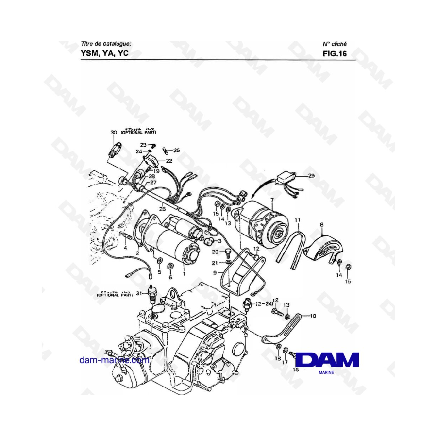 Yanmar YSM8 / YSM12 - STARTING MOTOR & GENERATOR Yanmar YSM8 / YSM12 - STARTING MOTOR & GENERATOR