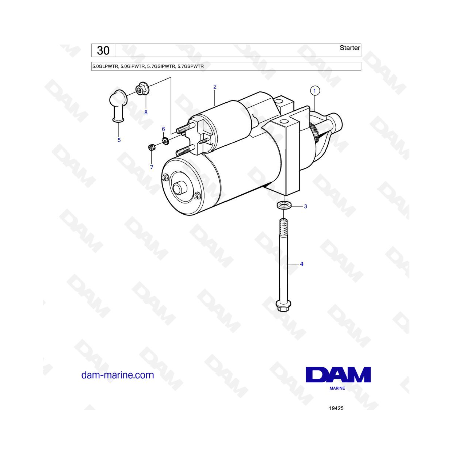 Volvo Penta 5.7L GS - Starter 