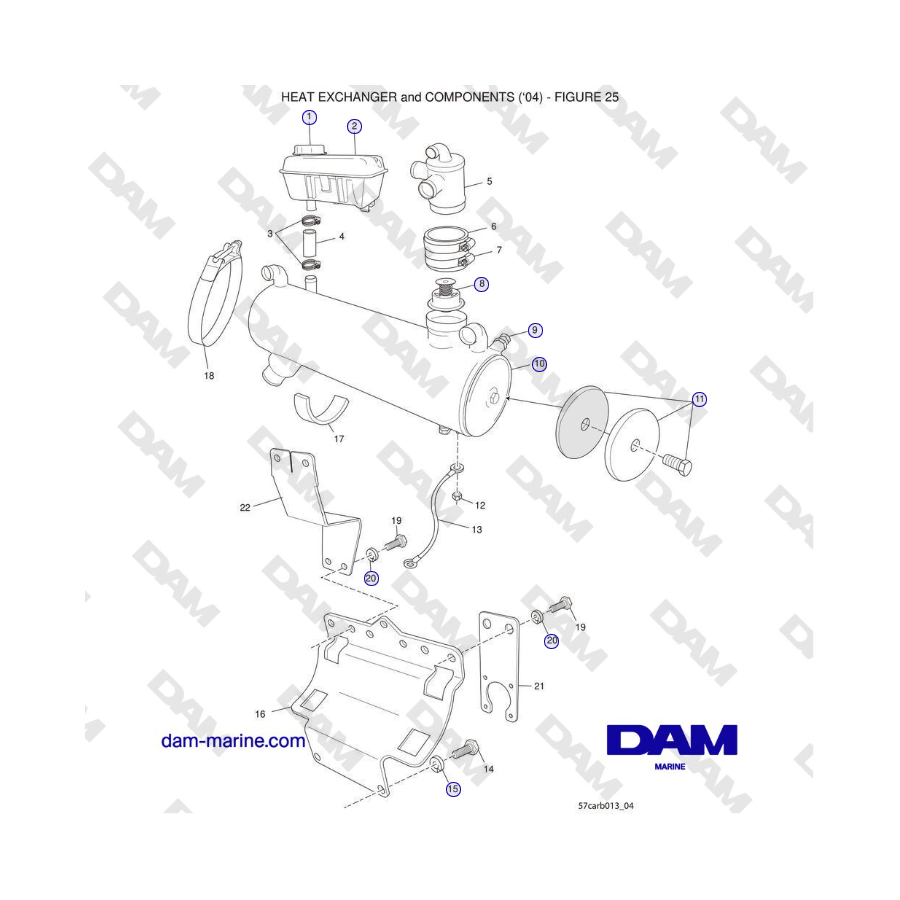 Crusader 5.7L Carburetor Classic Series (1999-2005 MY) - HEAT EXCHANGER and COMPONENTS (‘04)