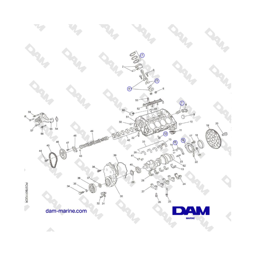 Crusader MP5.0/5.7L 2006 MY - CYLINDER BLOCK ASSEMBLY