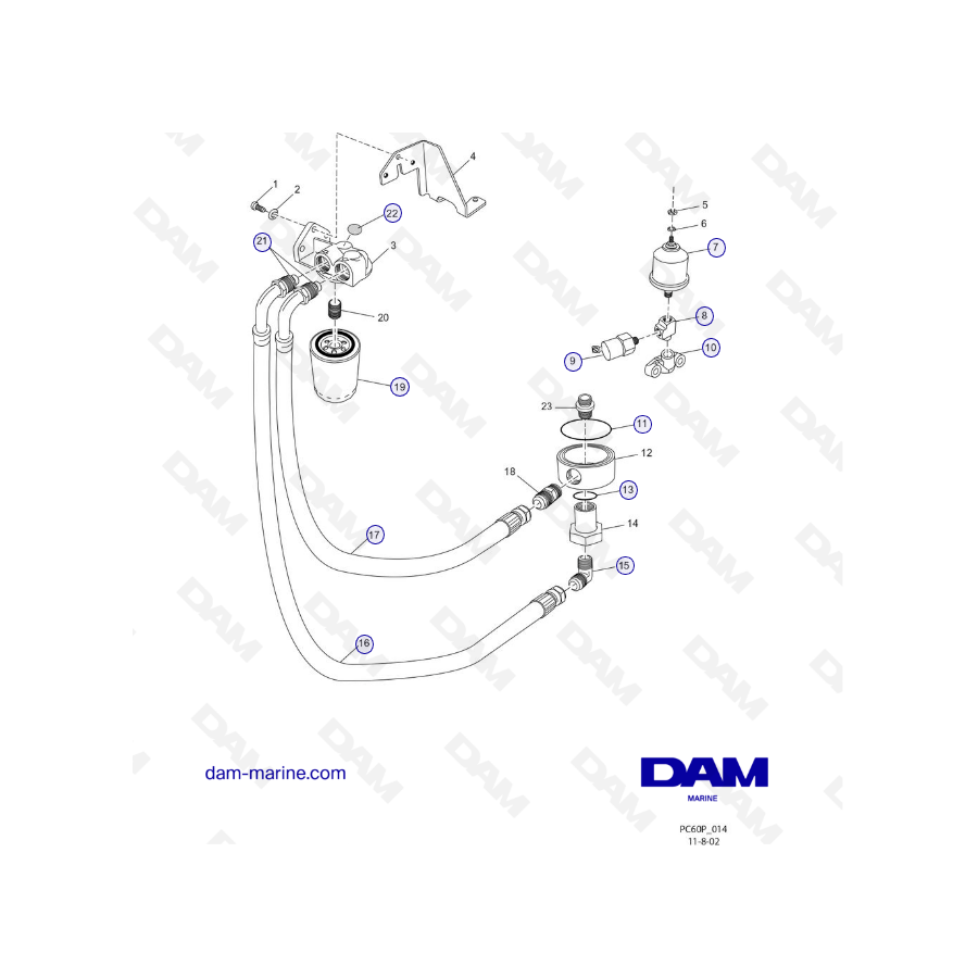PCM ZR6 03-05 Remote Oil Filter Components