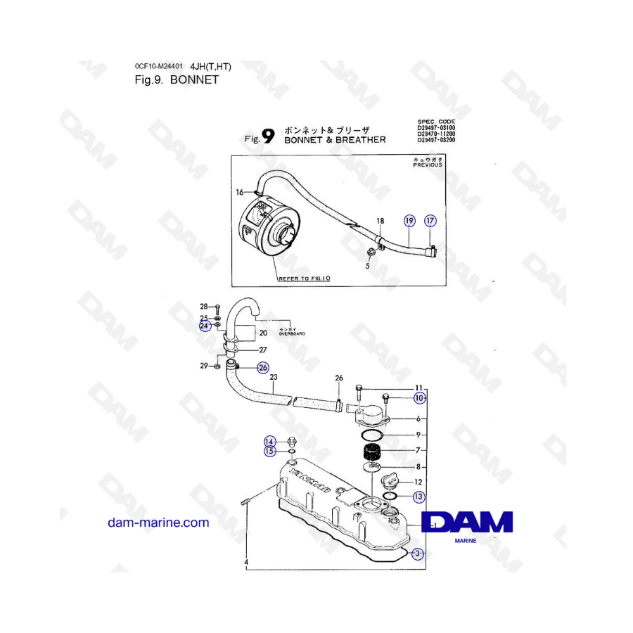 Yanmar 4JH - BONNET