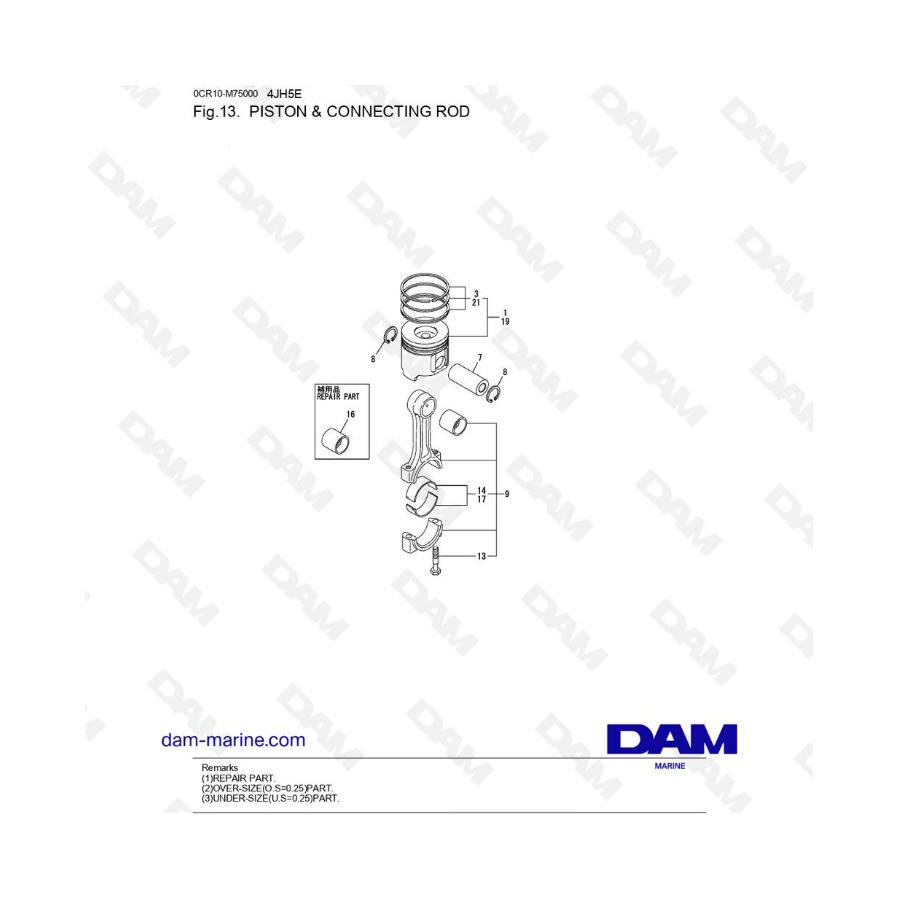 Yanmar 4JH5-E - PISTON 