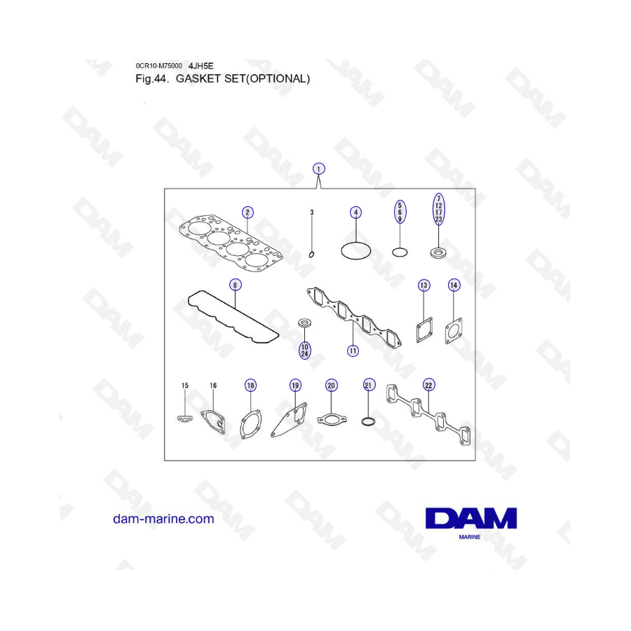 Yanmar 4JH5-E - GASKET SET 