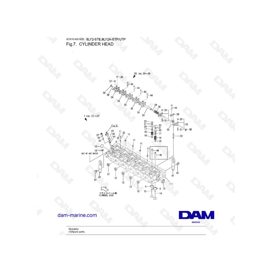 Yanmar 6LY2 - Cylinder Head