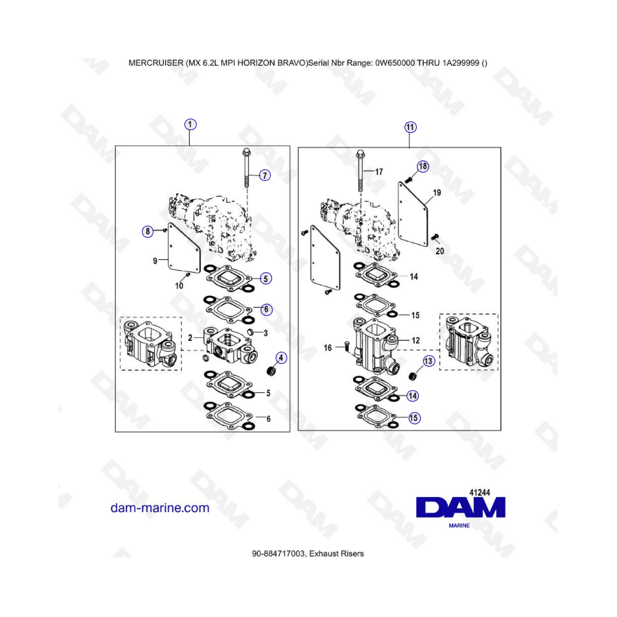 MERCRUISER 6.2L MPI – Exhaust Risers