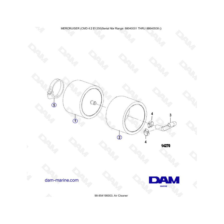 MERCRUISER CMD 4.2 EI 250 - Air Cleaner