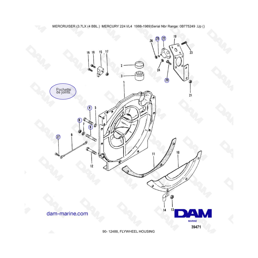 MERCRUISER 3.7LX - Flywheel housing MERCRUISER 3.7LX - Flywheel housing