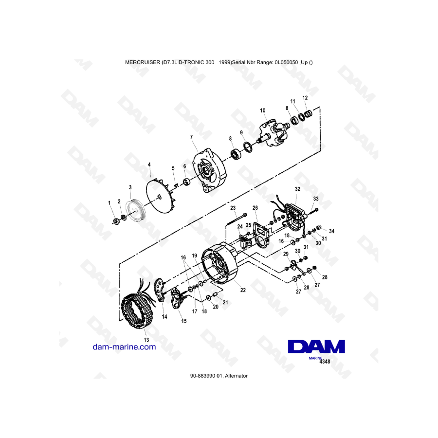 Mercruiser 7.3L D-TRONIC - Alternateur Mercruiser 7.3L D-TRONIC - Alternateur