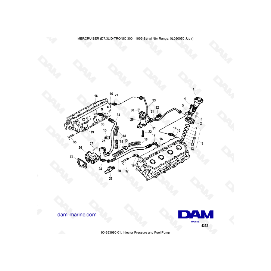 Mercruiser 7.3L D-TRONIC - Injector pressure & fuel pump Mercruiser 7.3L D-TRONIC - Injector pressure & fuel pump