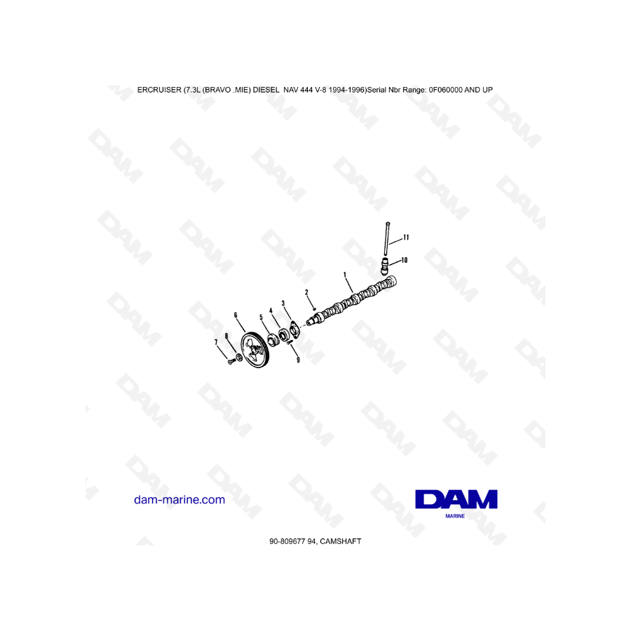 Mercruiser 7.3L NAV 444 - Camshaft Mercruiser 7.3L NAV 444 - Camshaft