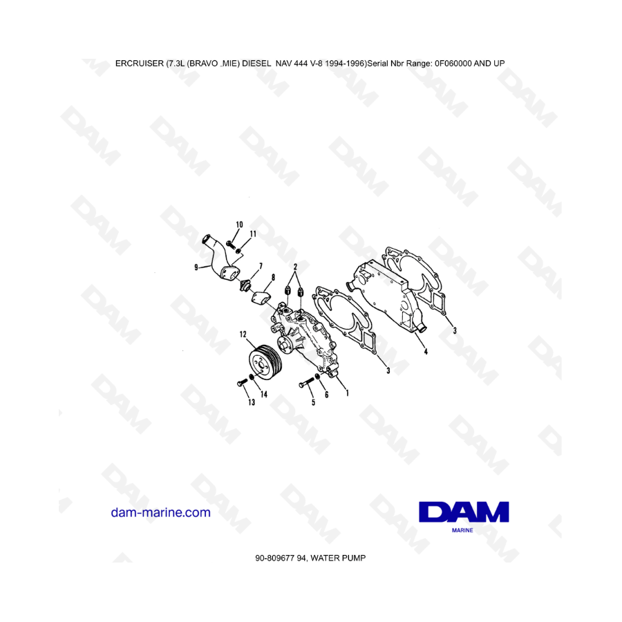 Mercruiser 7.3L NAV 444 - Water pump Mercruiser 7.3L NAV 444 - Water pump