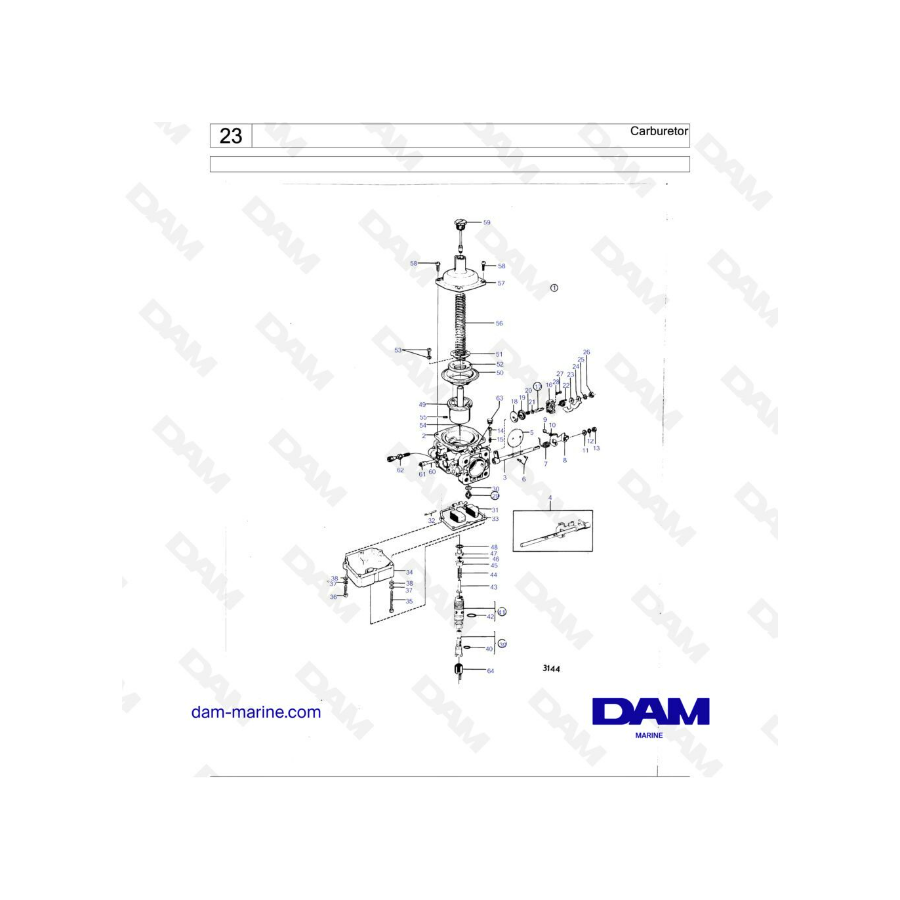 Volvo Penta AQ115 - Carburetor Volvo Penta AQ115 - Carburetor