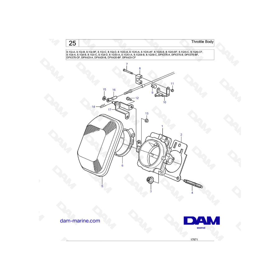 Volvo Penta 8.1l GI - Throttle Body