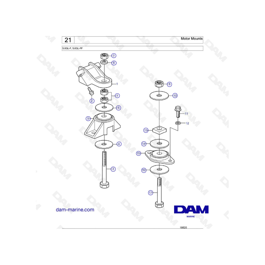 Volvo Penta 5.0L GL - Motor mounts