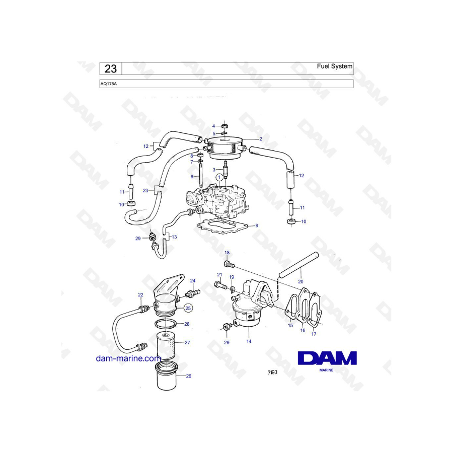 Volvo Penta AQ175 - Fuel system
