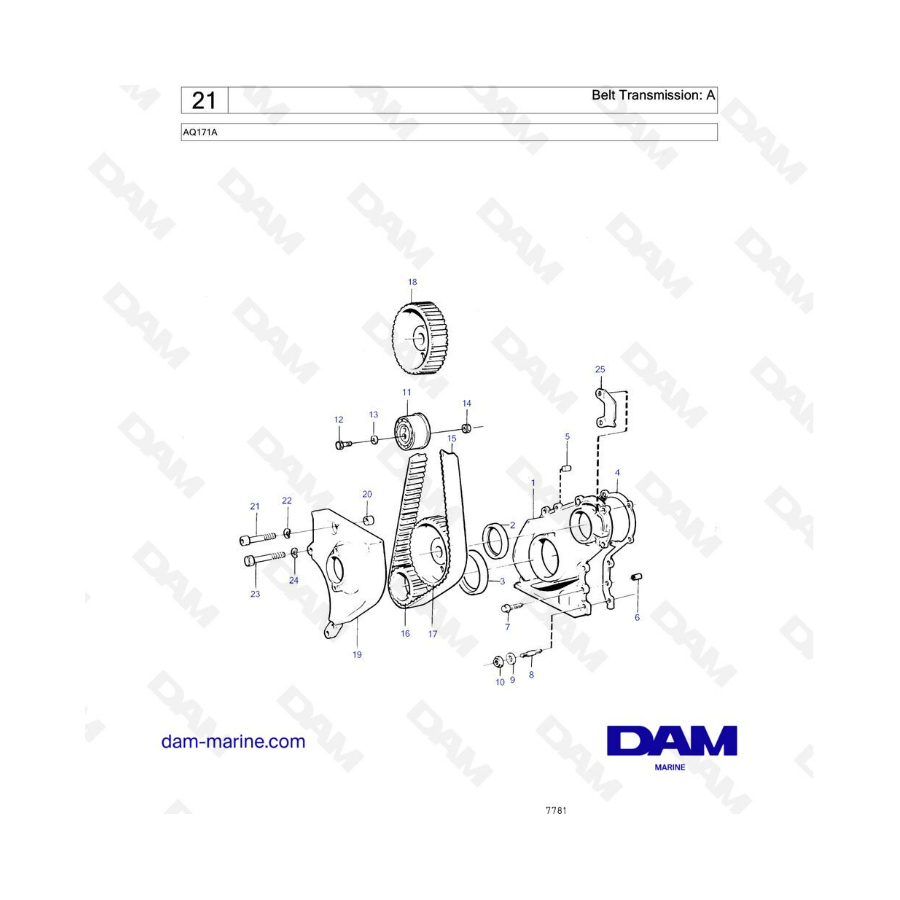 Volvo Penta AQ171A - Belt transmission 