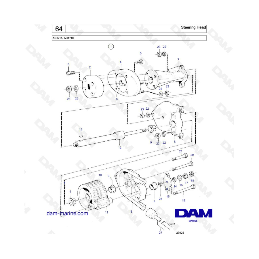 Volvo Penta AQ171 - Steering head Volvo Penta AQ171 - Steering head