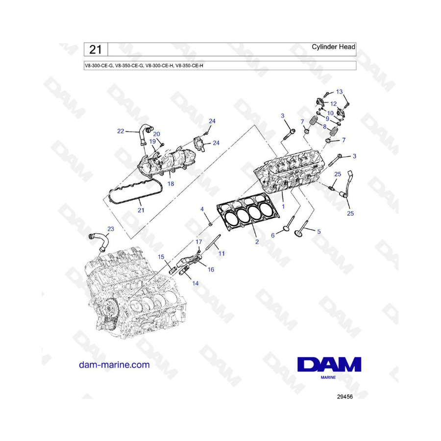 Volvo Penta V8-300 - Cylinder head Volvo Penta V8-300 - Cylinder head
