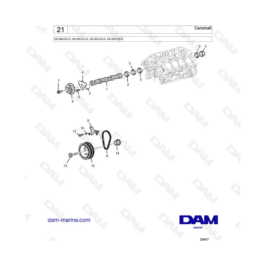 Volvo Penta V8-300 - Camshaft Volvo Penta V8-300 - Camshaft