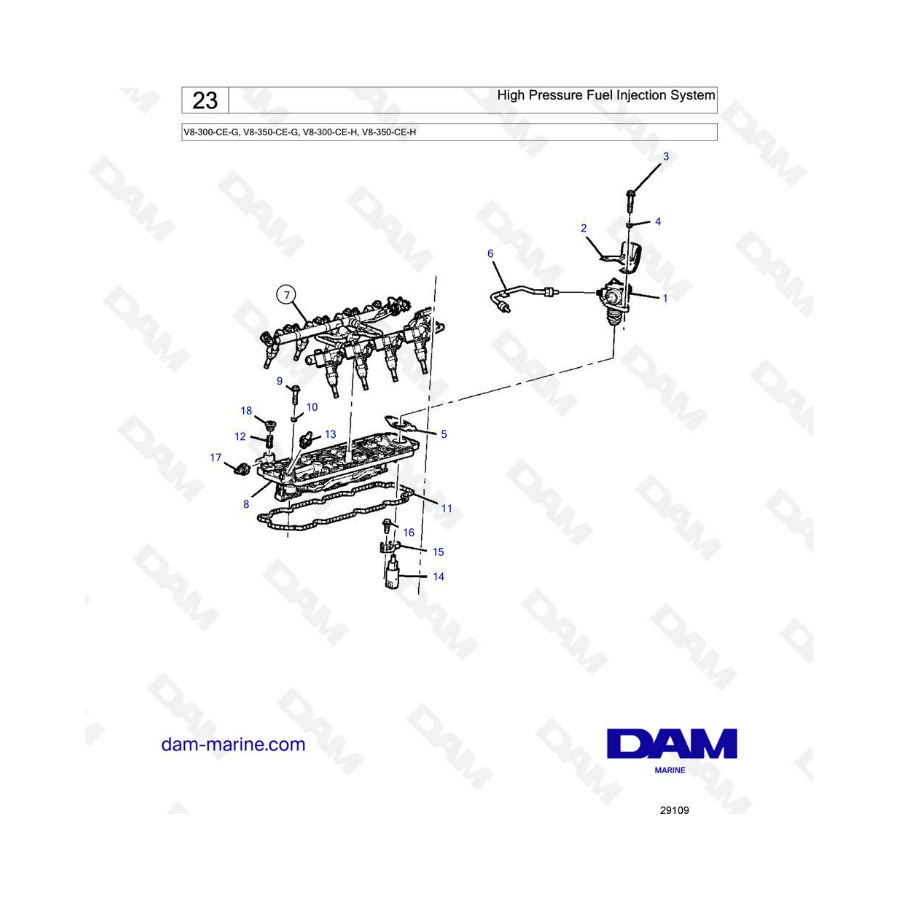Volvo Penta V8-300 - High pressure fuel injection system Volvo Penta V8-300 - High pressure fuel injection system