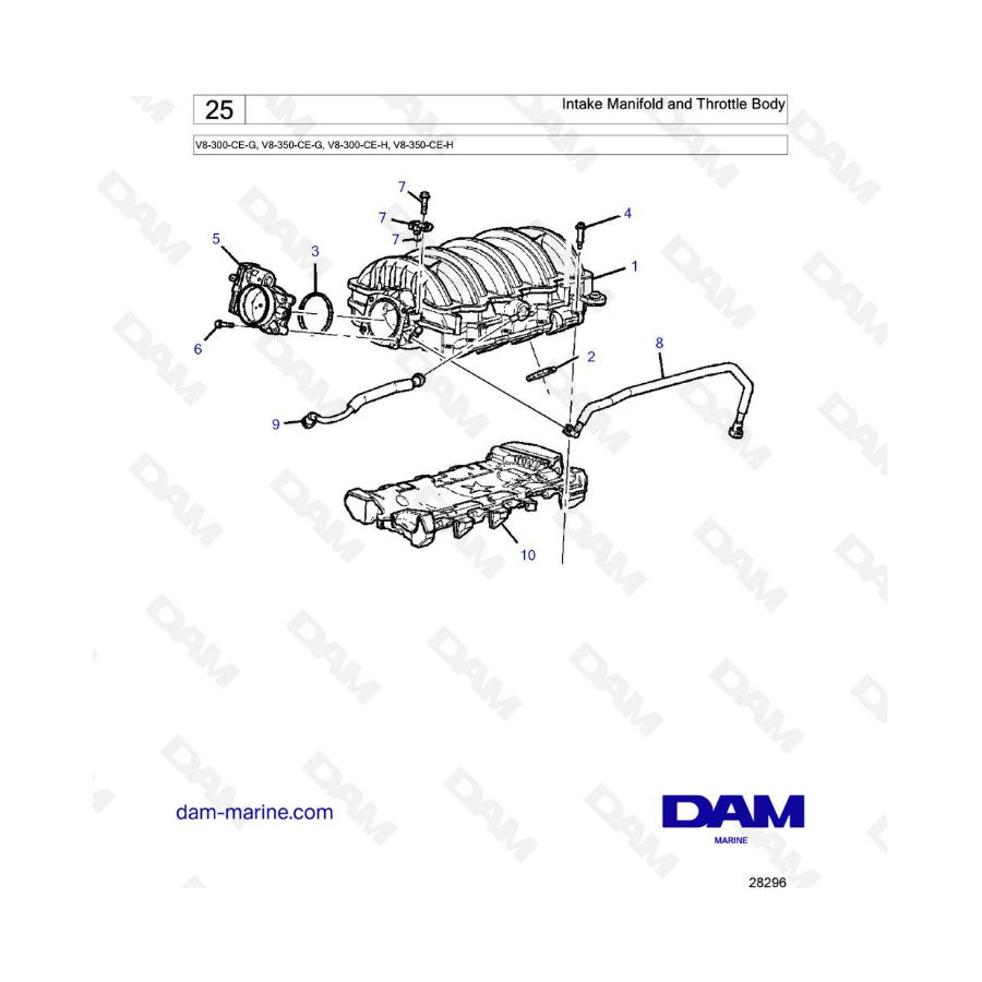 Volvo Penta V8-300 - Intake manifold & throttle body Volvo Penta V8-300 - Intake manifold & throttle body
