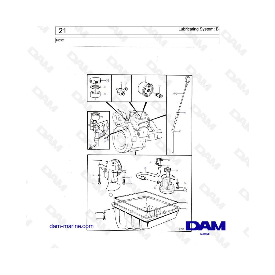 Volvo Penta MD5C - Lubricating system 