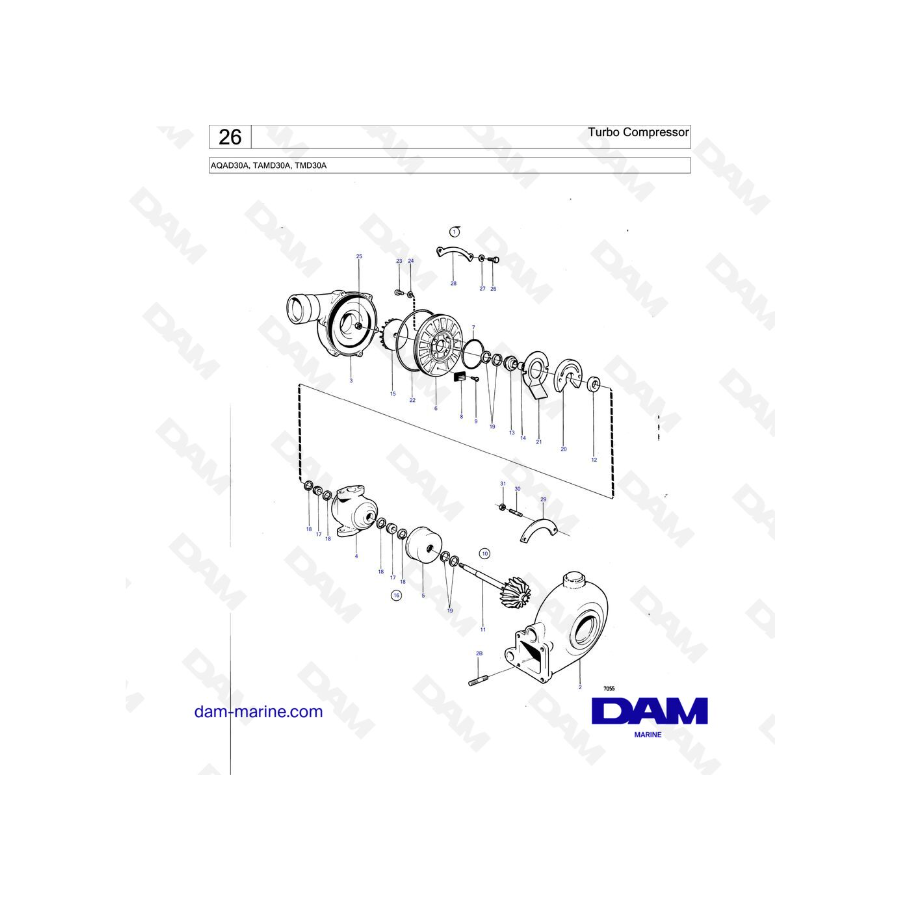 Volvo Penta AQAD30A / TAMD30A / TMD30A - Turbo Compressor Volvo Penta AQAD30A / TAMD30A / TMD30A - Turbo Compressor