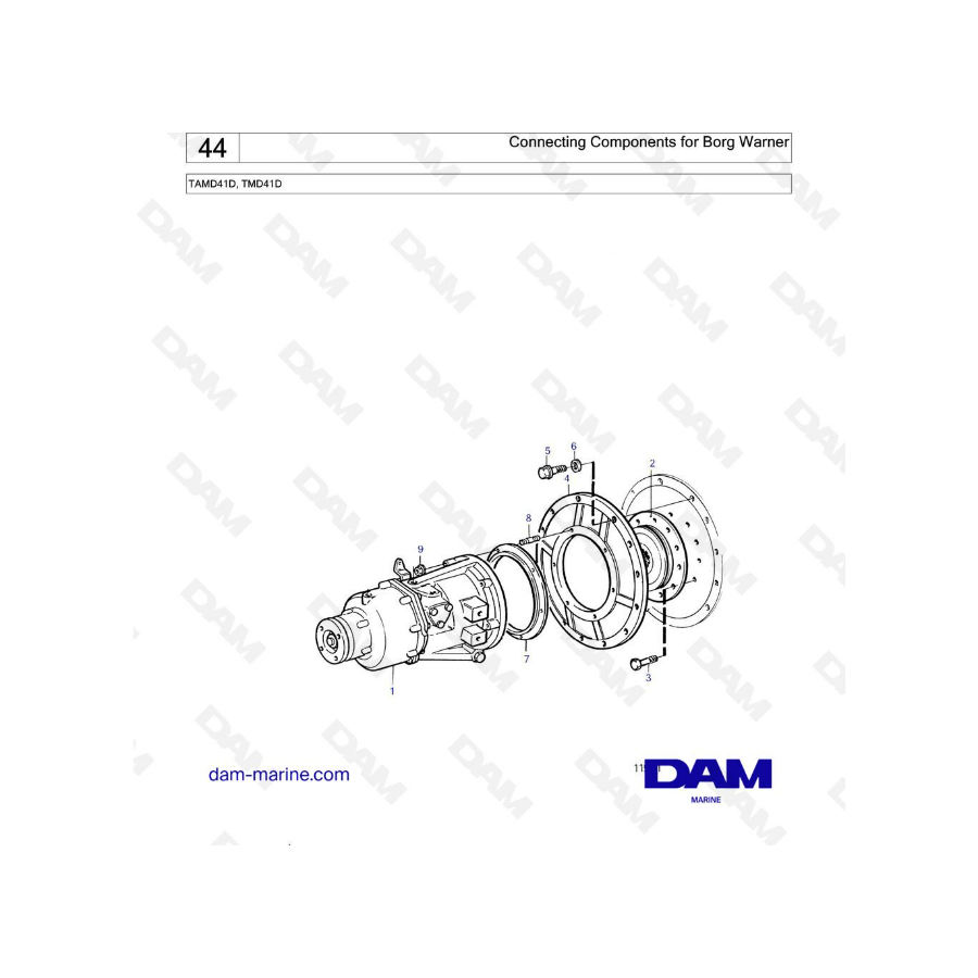 Volvo Penta TAMD41D / TMD41D - Connecting components for borg warner