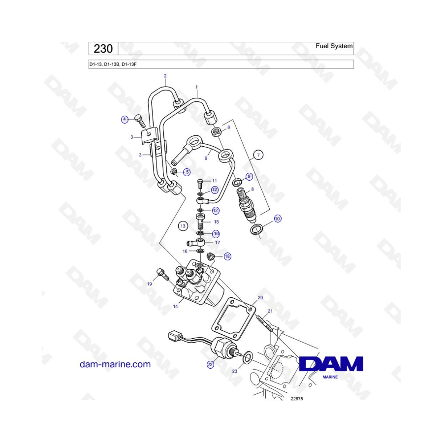 Volvo Penta D1-13 / D1-13B / D1-13F - Fuel system 