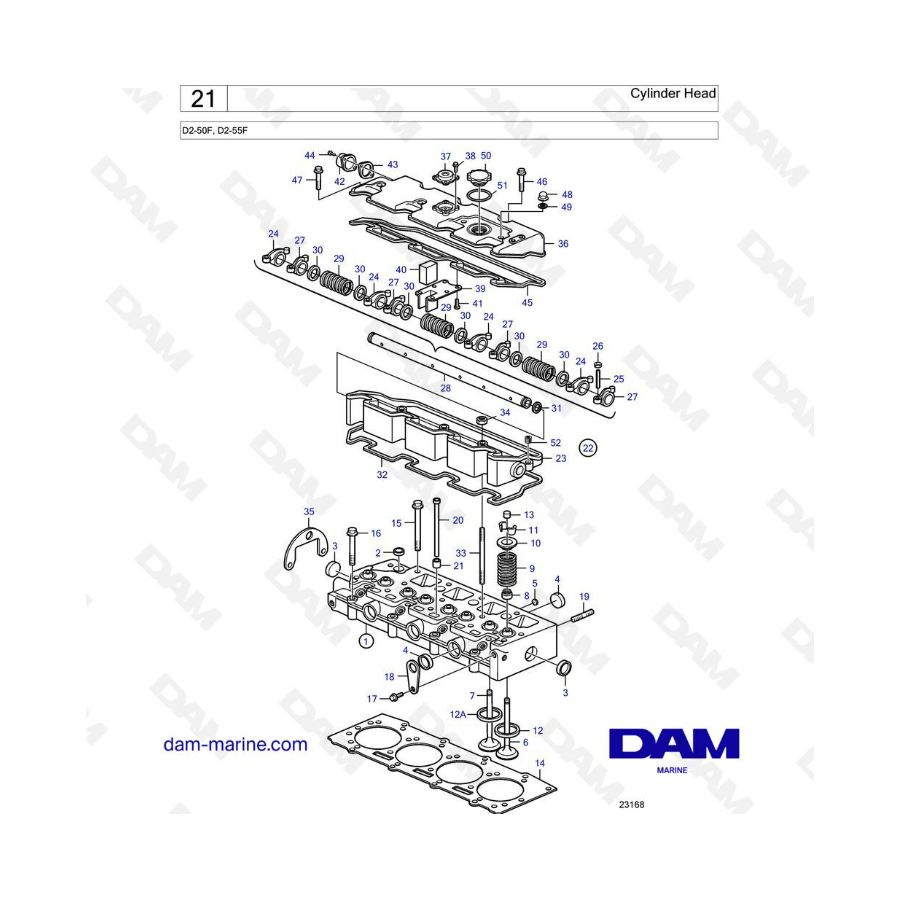 Volvo Penta D2-55F / D2-50F - Cylinder Head Volvo Penta D2-55F / D2-50F - Cylinder Head