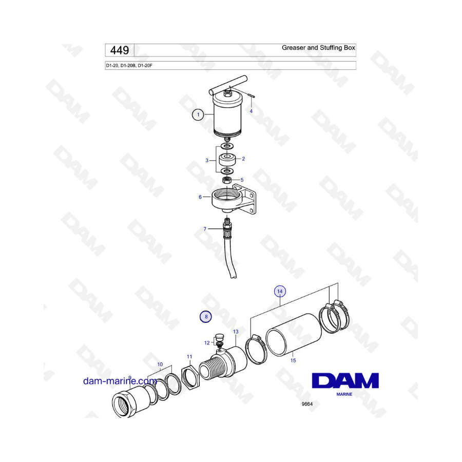 Volvo Penta D1-20/D1-20B/D1-20F-Greaser & Stuffing Box