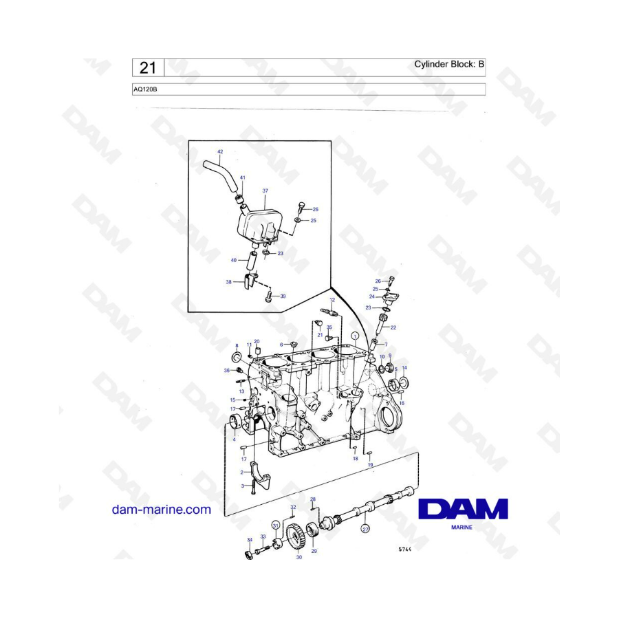 Volvo Penta AQ120B - Cylinder block : B