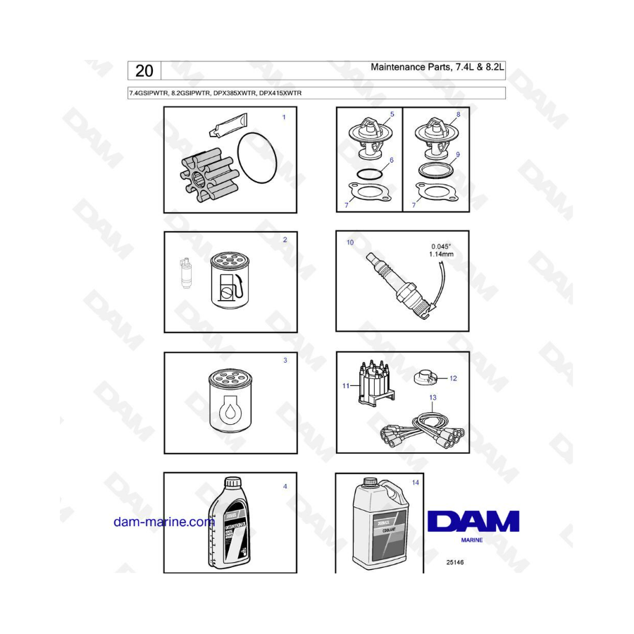 Volvo Penta 7.4L GSI / 8.2L GSI - Maintenance parts 7.4L & 8.2L 